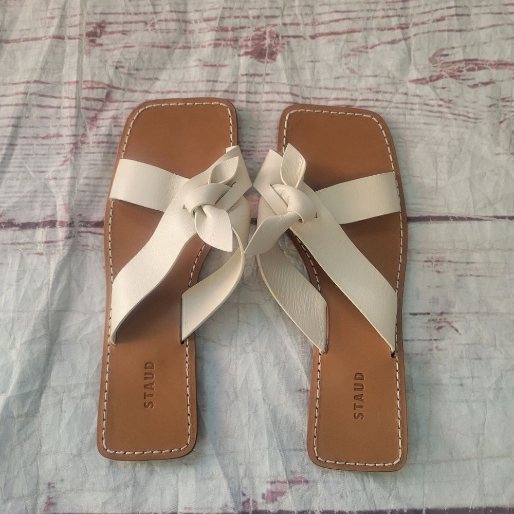 Staud Lei Napa Knot Leather Sandals Size 35